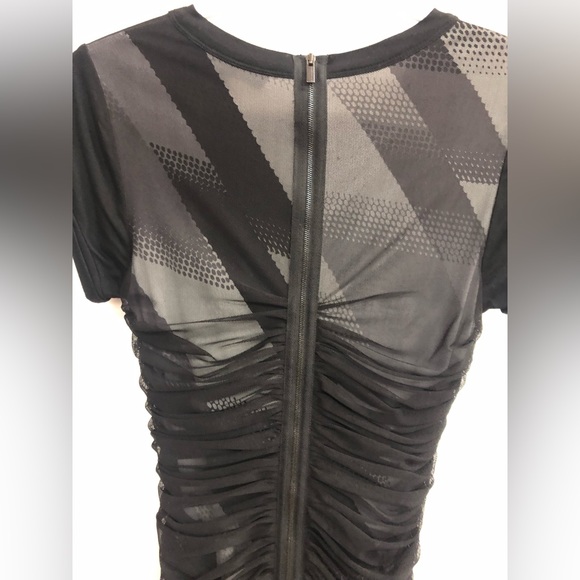 BCBG BLACK-MESH BODYCON DRESS IN SIZE EXTRA SMALL - Picture 3 of 11